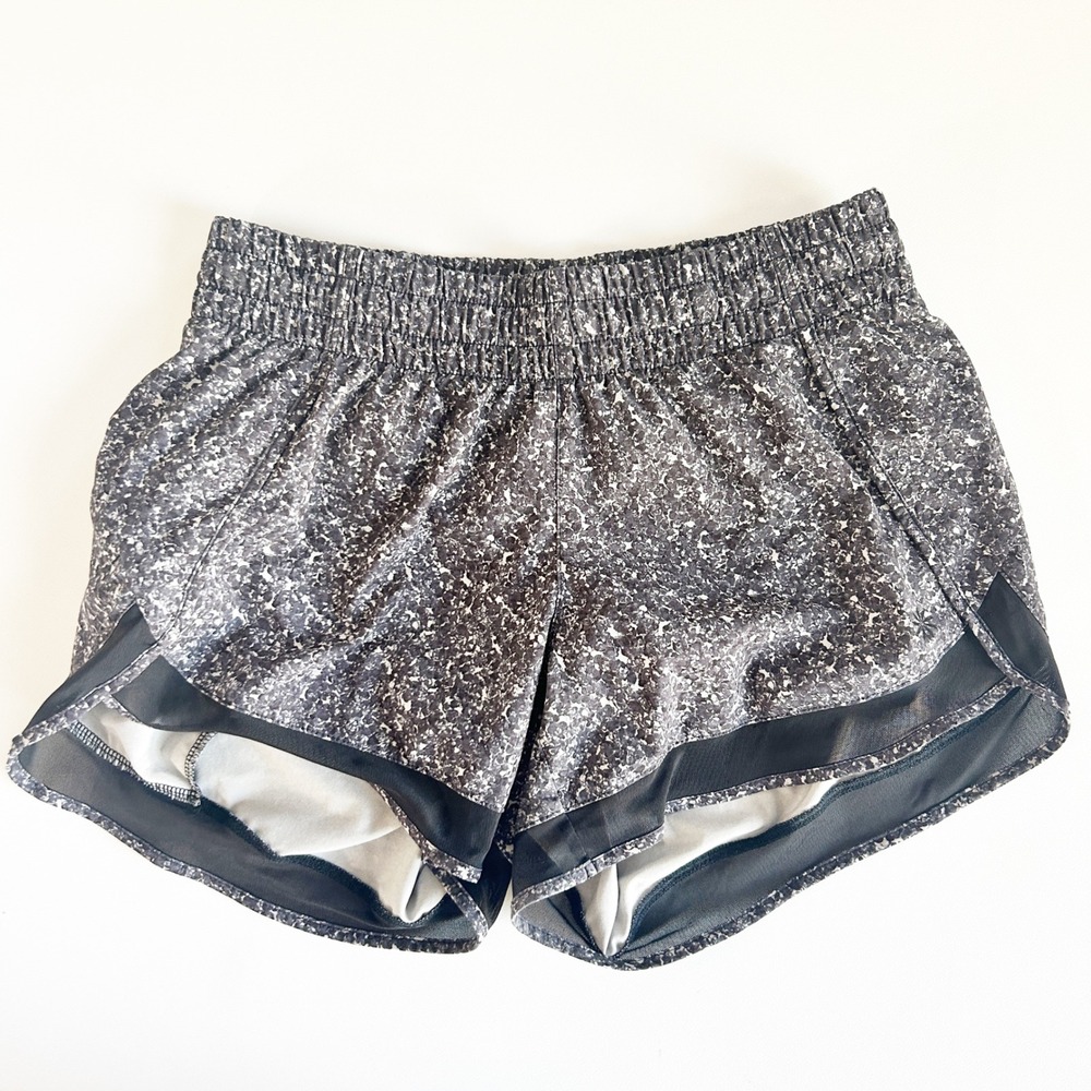 Athleta Womens Printed Mesh Racer Run‎ 4" Speckle Athletic Running Shorts XXS